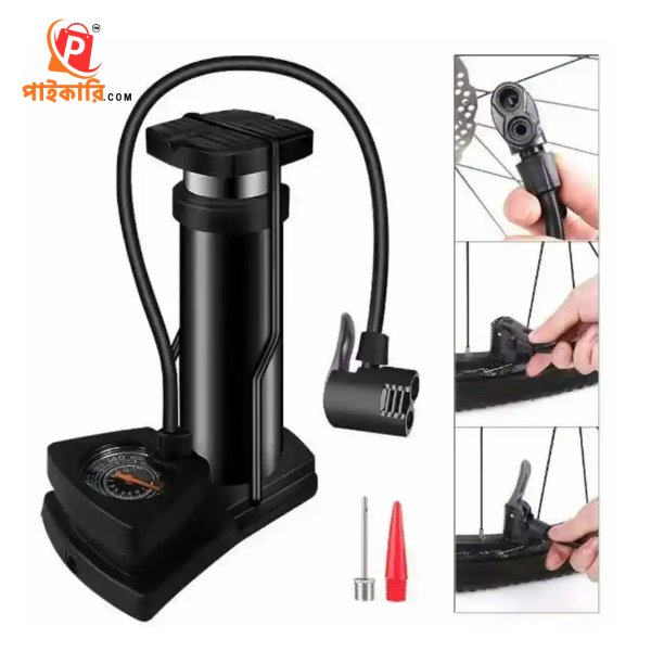 Foot pump with manometer